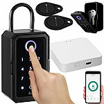 Xcase Smarter Schlüssel-Safe & WLAN-Gateway, PIN per Touch-Keys, Fingerprint Xcase Mini-Schlüssel-Safes mit Transponder, Fingerabdruck-Scanner, WLAN-Gateway & App