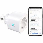 Luminea Home Control 2in1-WLAN-Steckdose mit bidirektionaler Strom-Messung, 16 A, App Luminea Home Control WLAN-Steckdosen mit bidirektionaler Strom-Messung