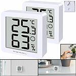 PEARL 2er-Set Kompakte Thermo- & Hygrometer, Komfort- & Min./ Max.-Anzeige PEARL Digitale Thermometer/Hygrometer