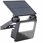 Luminea Solar-LED-Wandfluter mit PIR-Bewegungssensor, 400 lm, 1.200 mAh, IP65 Luminea LED-Solar-Fluter mit Bewegungsmelder