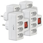 revolt 4er-Set 4-fach-Euro-Steckdose mit Ein/Aus-Schalter, 10 A, 2.300 Watt revolt 4-fach-Euro-Steckdosen mit Ein/Aus-Schalter