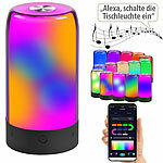 Luminea Home Control Smarte Stimmungsleuchte mit RGB-IC-LEDs, 15 Modi, WLAN, App, schwarz Luminea Home Control WLAN-Tischleuchten mit RGB-IC-LEDs und App-Steuerung