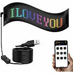 Luminea Programmierbare flexible LED-Anzeigetafel, 1.824 LEDs, 59 x 12 cm, App Luminea Programmierbare flexibele LED-Anzeigetafel