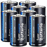 PEARL 8er-Set Super Alkaline Batterien Typ Mono D, 1,5 V PEARL Alkaline Batterien Mono (Typ D)