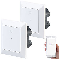 Luminea Home Control 2er-Set WLAN-Lichttaster, App, komp. zu Siri, Alexa & Google Assistant Luminea Home Control WLAN-Lichttaster