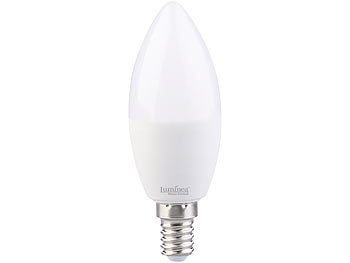 Luminea WLAN-LED-Lampe, kompat. zu Alexa & Google Assistant, E14