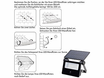 LED Strahler mit Solarpanel und Bewegungsmelder