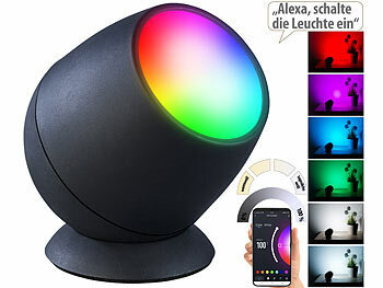 Luminea Home Control Smarte WLAN-Stimmungsleuchte, RGB-CCT-LEDs, 210lm, Versandrückläufer