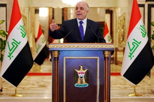 Haider al-Abadi speaks at his first press conference since accepting the nomination to be Iraq's next prime minister on Aug. 25.