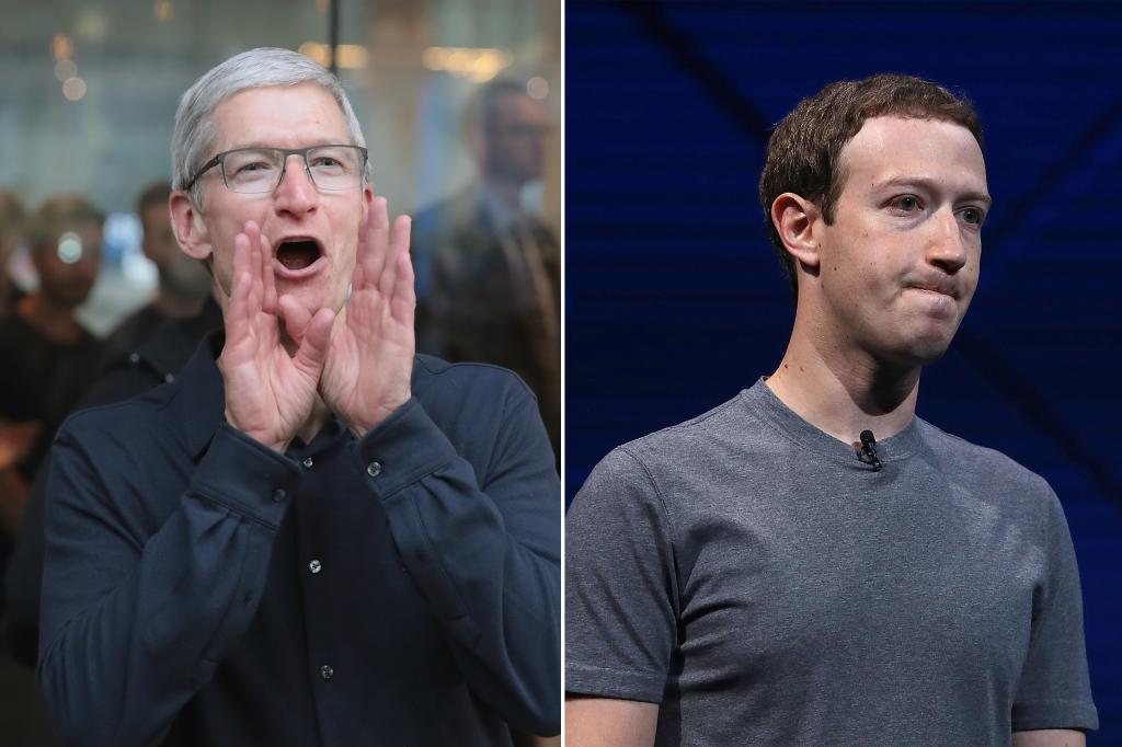 Apple CEO Tim Cook (left) and Meta CEO Mark Zuckerberg also congratulated Trump.