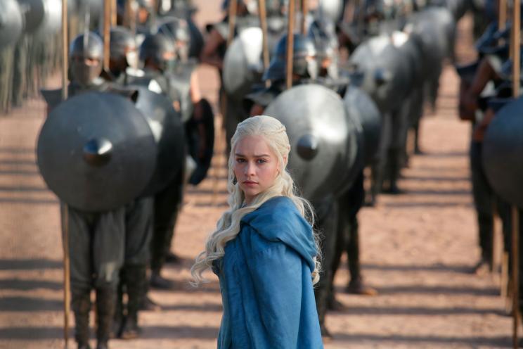 Emilia Clarke in a scene from HBO's "Game of Thrones."