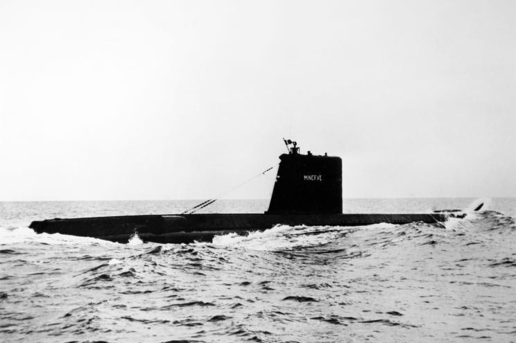 French submarine Minerve in France in 1964