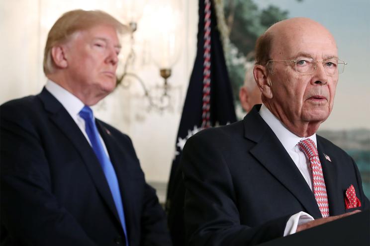 Wilbur Ross (right) with Donald Trump