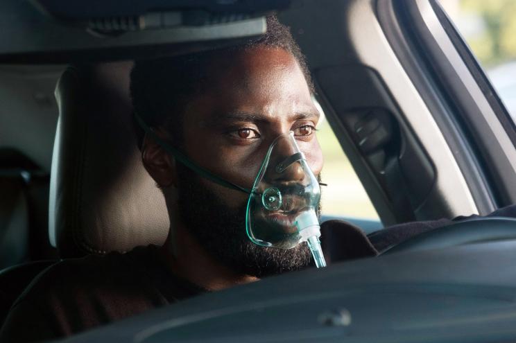 John David Washington in a scene from "Tenet."