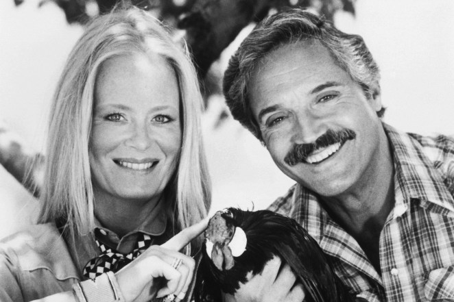 Lynn Kellogg with Hal Linden on the set of "Animals, Animals, Animals."