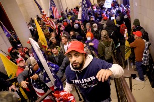 Protesters enter the U.S. Capitol Building