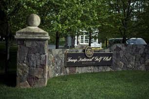 A view of the Trump National Golf Club while US President Donald Trump weekends at the facility in Bedminster, New Jersey.