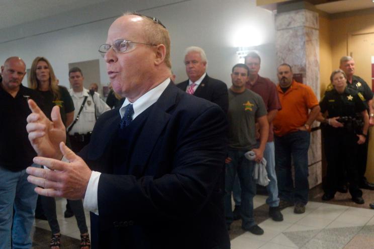 Trump attorney David Schoen speaks at the Broward County Courthouse in Fort Lauderdale, Florida.