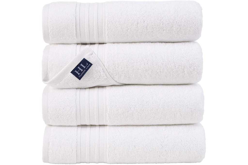 Hammam Linen 4-Pack White Bath Towels