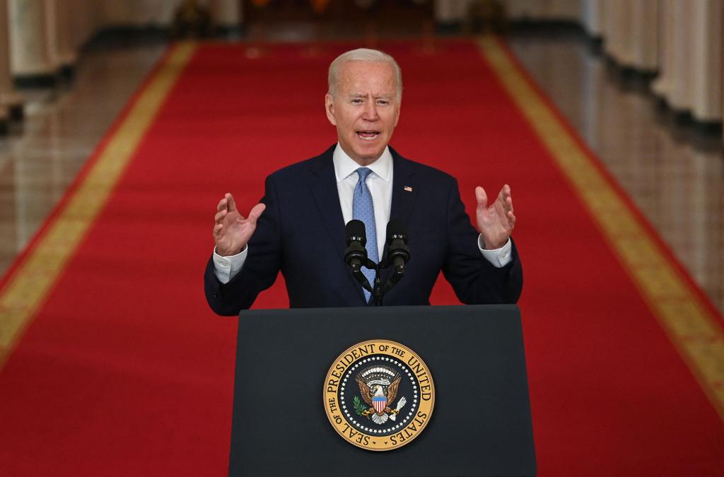 US President Joe Biden speaks on ending the war in Afghanistan