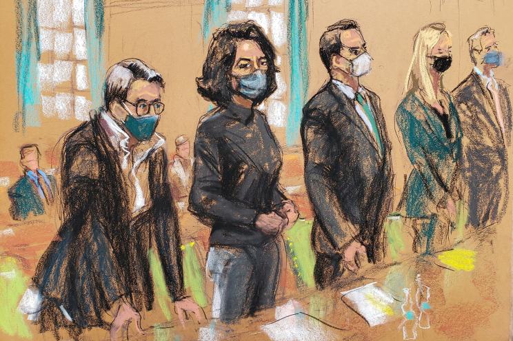 Ghislaine Maxwell in courtroom sketch.