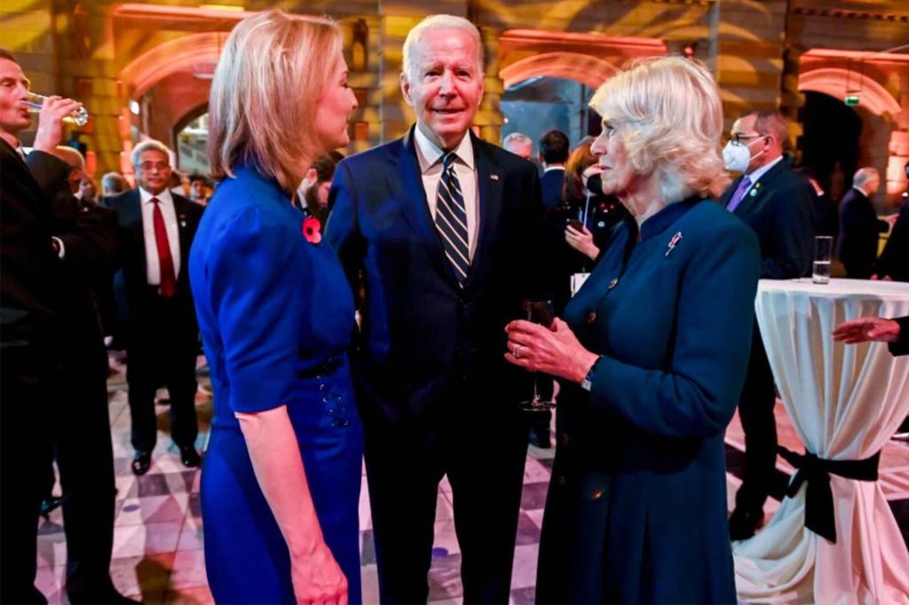 President Biden and Camilla Parker Bowles at the COP26 summit.