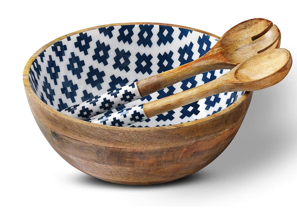 Folkuture Salad Bowl with Serving Tongs