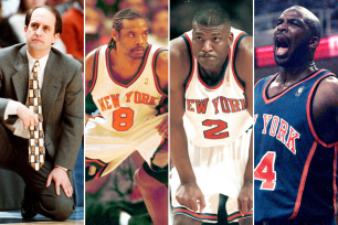 Jeff Van Gundy, Latrell Sprewell, Larry Johnson, Charles Oakley