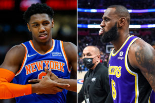 RJ Barrett and the Knicks have been struggling, but they get a break as LeBron James is suspended for the Knicks-Lakers game Tuesday.