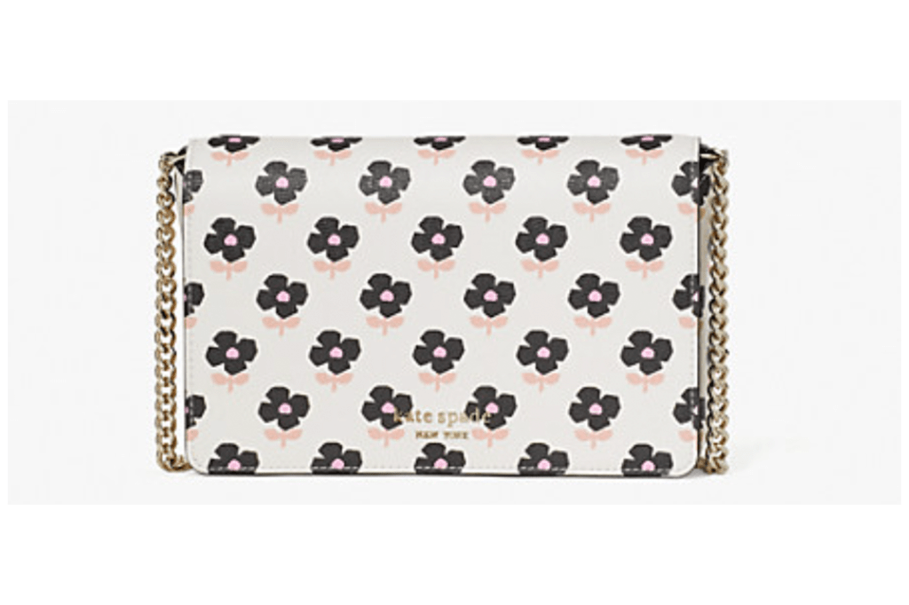 spencer block print floral chain wallet