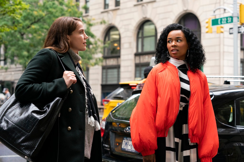 Neffatari Davis (played by Alexis French, right, in "Inventing Anna") befriended Anna Sorokin soon after she arrived in NYC.