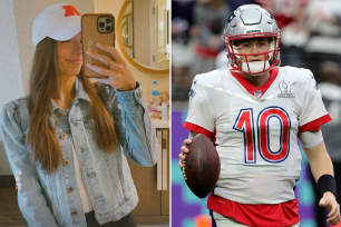 Sophie Scott supports Mac Jones at the 2022 Pro Bowl