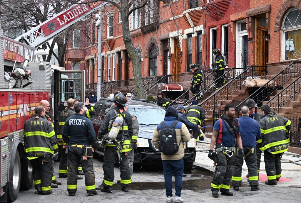 Flames broke out on the second story of 6 Alice Court in Bedford-Stuyvesant around 9:49 a.m., according to the FDNY.