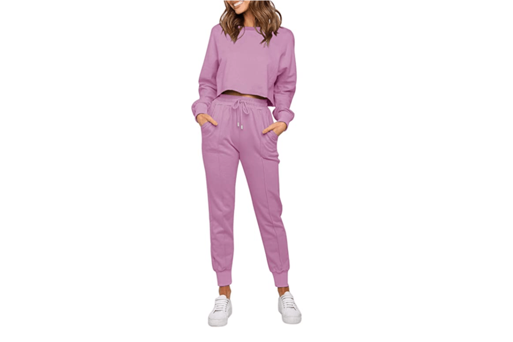 ZESICA Women's Long Sleeve Crop Top and Pants Pajama Set