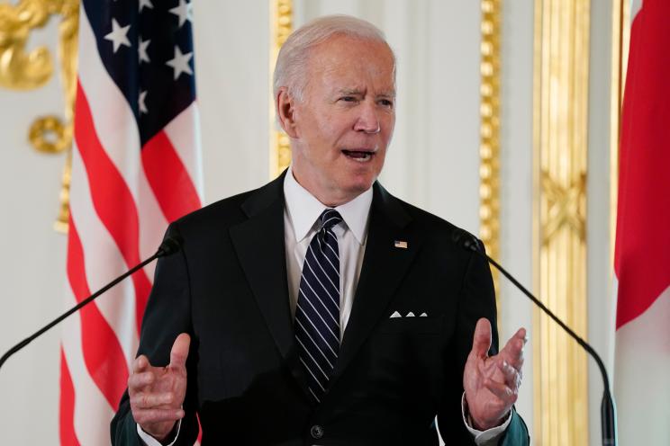 President Joe Biden speaks during a news conference with Japanese Prime Minister Fumio Kishida at Akasaka Palace, Monday, May 23, 2022, in Tokyo.