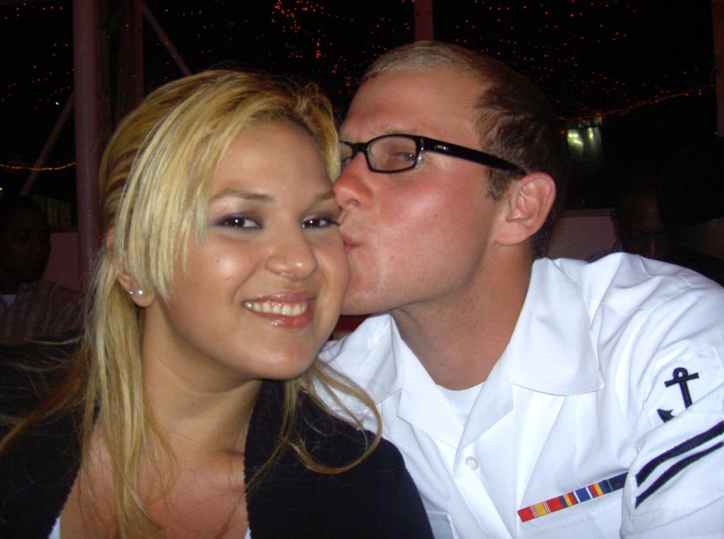 Damire Winn (left) and her husband, David, back in 2008 when they met during Fleet Week.