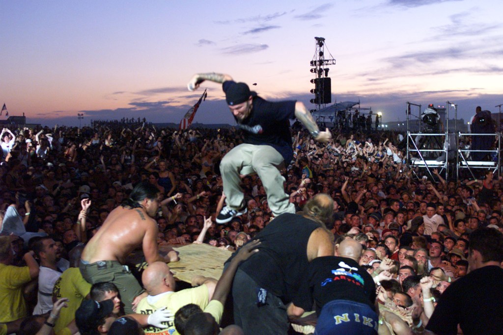 Limp Bizkit frontman Fred Durst egged the crowd on at Woodstock 99.