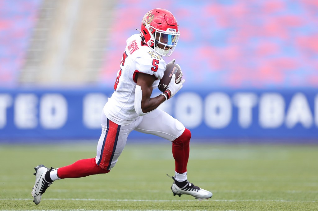 New Cowboys receiver KaVontae Turpin playing for the New Jersey Generals.