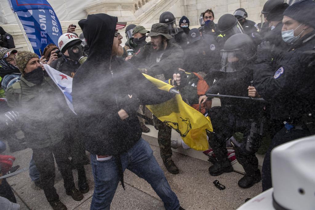 A far-right militiaman who brought a gun to the US Capitol on Jan. 6 was sentenced to more than seven years in prison.