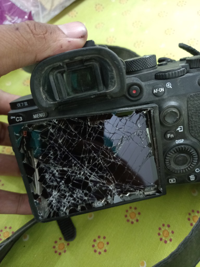 Bukhari's camera equipment broke during the plunge.