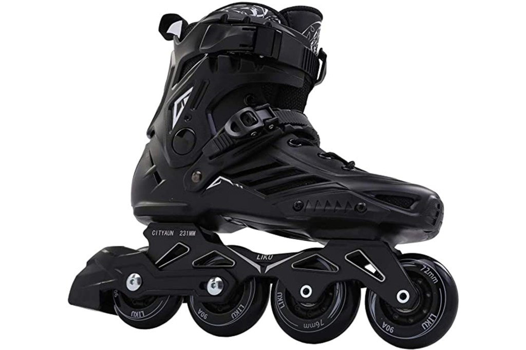 black rollerblades