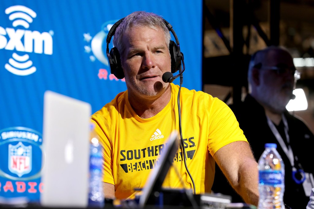 Former NFL player Brett Favre speaks onstage