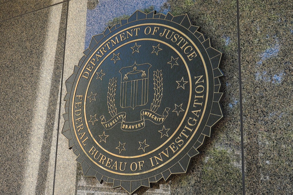 Close on Seal of FBI on Federal Bureau of Investigation headquarters building ion Pennsylvania Ave.