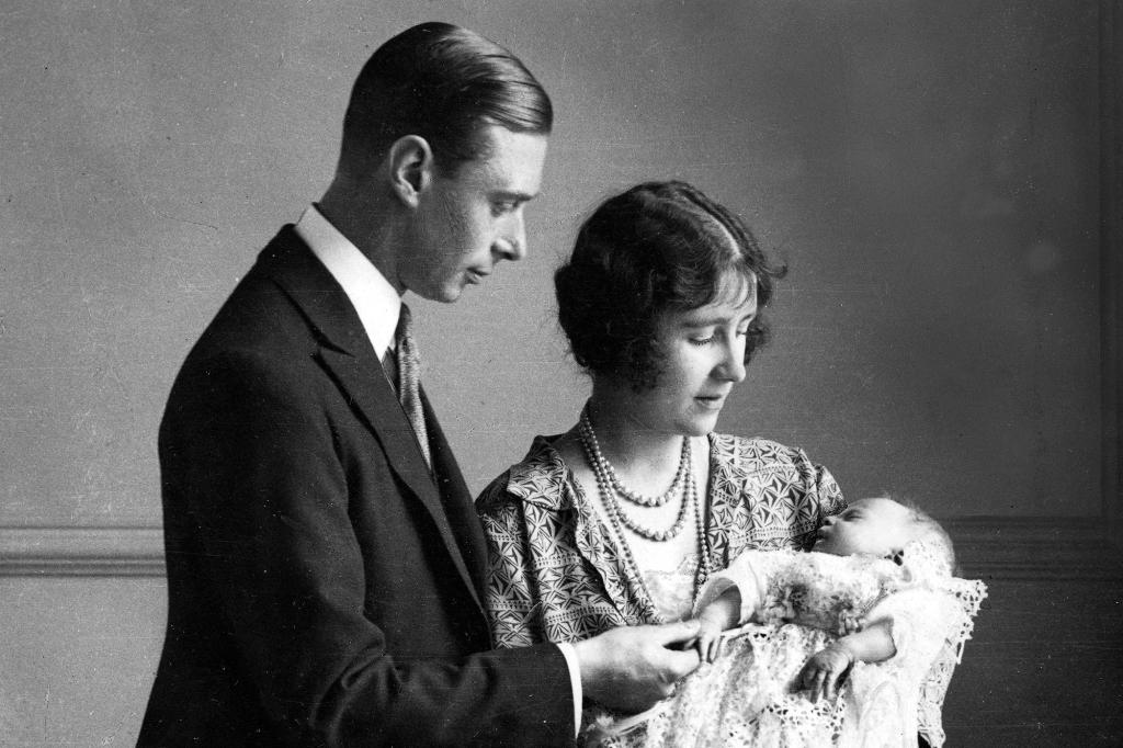 Then the Duke and Duchess of York, George VI and Elizabeth, with their daughter, Elizabeth II in 1926.