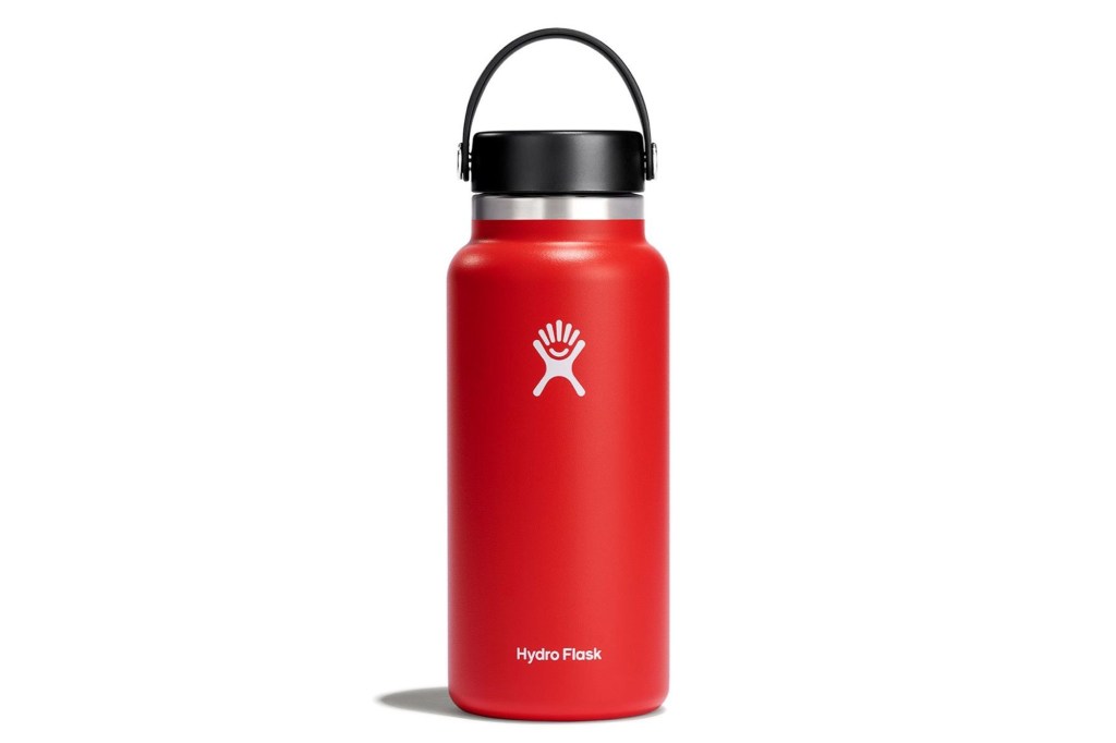 A red HydroFlask