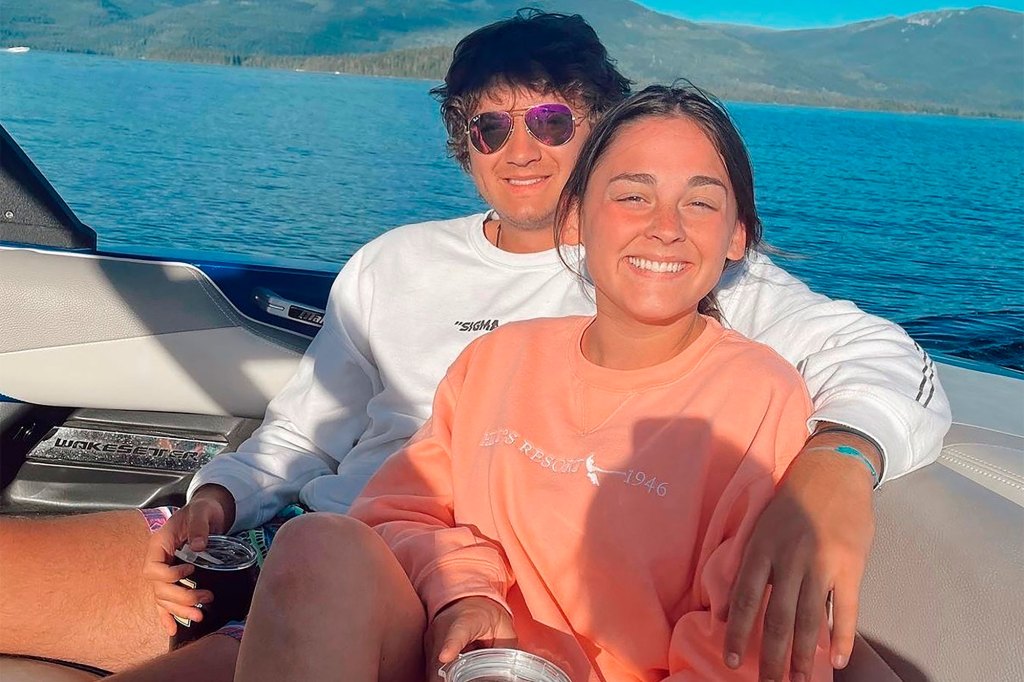 University of Idaho students Xana Kernodle, right, and Ethan Chapin on a boat. 