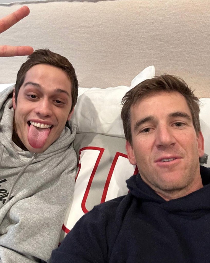 Pete Davidson and Eli Manning pose for an Instagram snap.