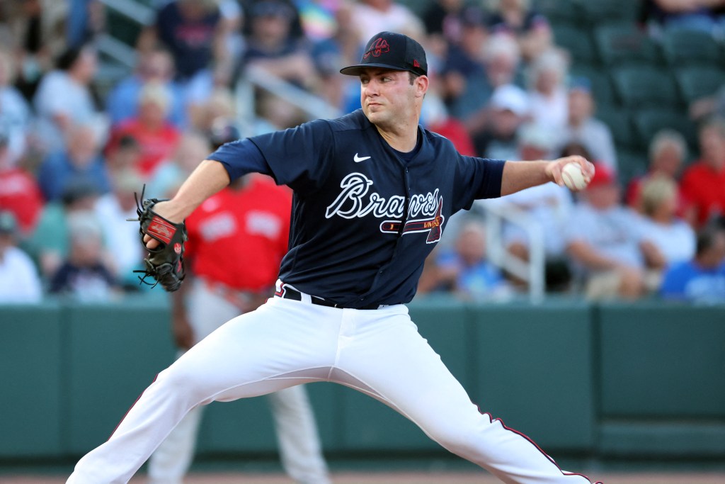 Jared Shuster throws a pitch during the first inning against the Boston Red Sox at CoolToday Park.