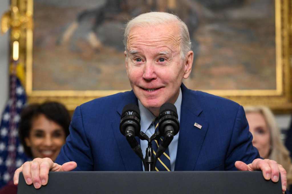 US President Joe Biden speaks about the February Jobs Report in the Roosevelt Room of the White House in Washington, DC, on March 10, 2023.
