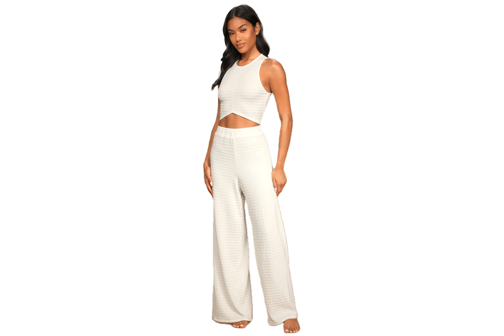 Lulus Blissful Beginnings Wide-Leg Lounge Pants